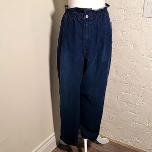 Vintage X America Paperbag Waist Jean Denim Pants Pleated Pocket Ankle Mom 20
